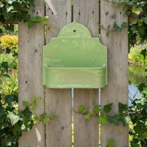 Maceta cerámica pared verde